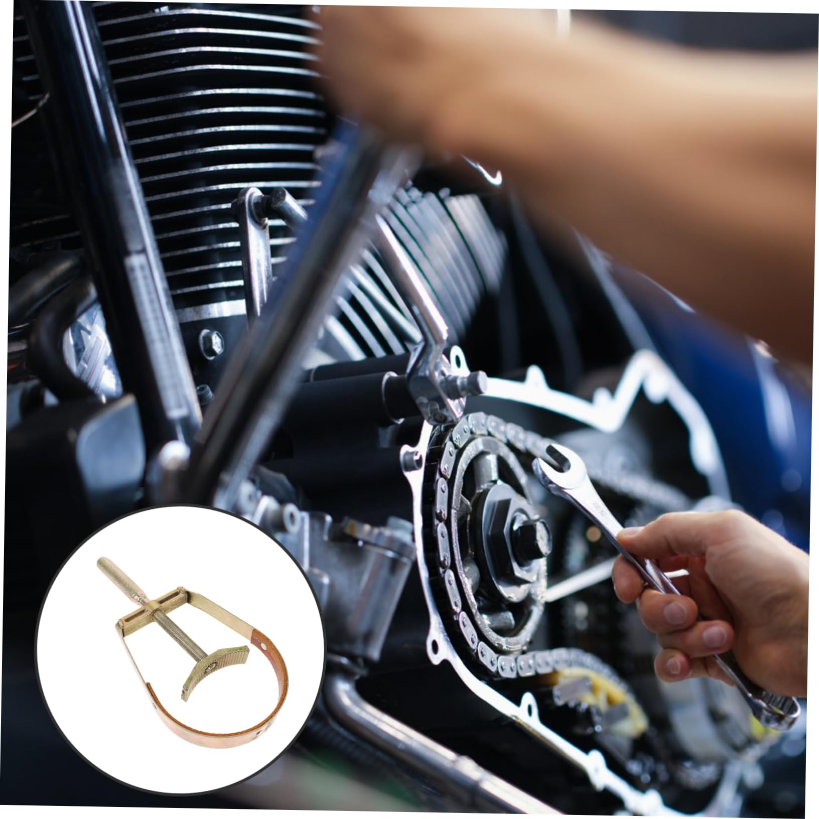 Chiave Fissa Supporto Volano Moto, Dispositivo Serraggio Puleggia, Estrattore Frizione ATV, Utensile Compatto per Manutenzione Meccanica Motociclette