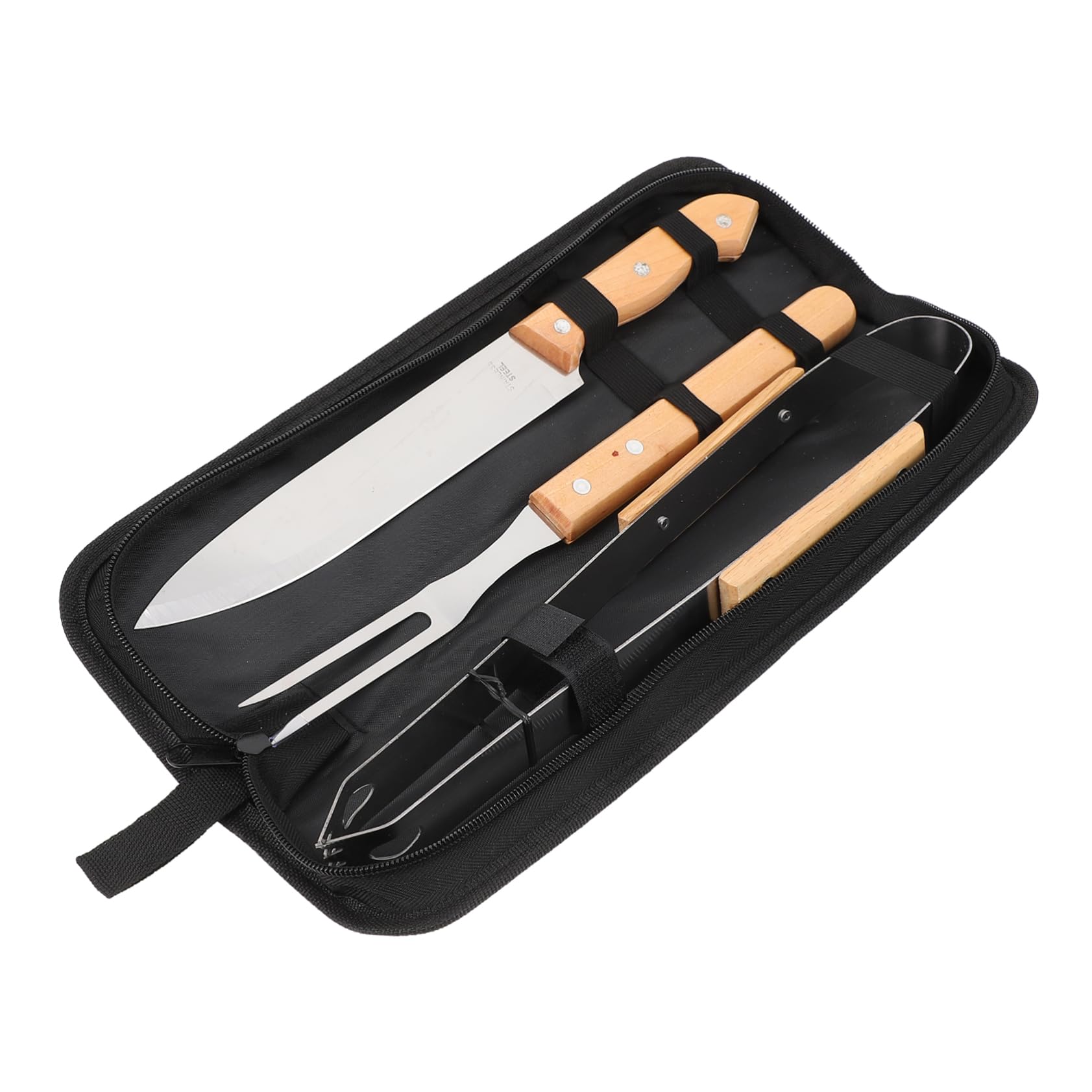 Set Utensili Barbecue 1 Pezzo in Acciaio Inox, Pinza e Forchetta