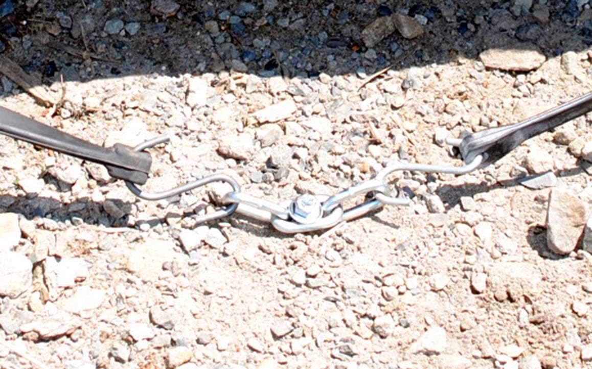 12 pc Lag Screws 3/8 x 12 Tent Stakes Festival Kit with Chain Links and Washers