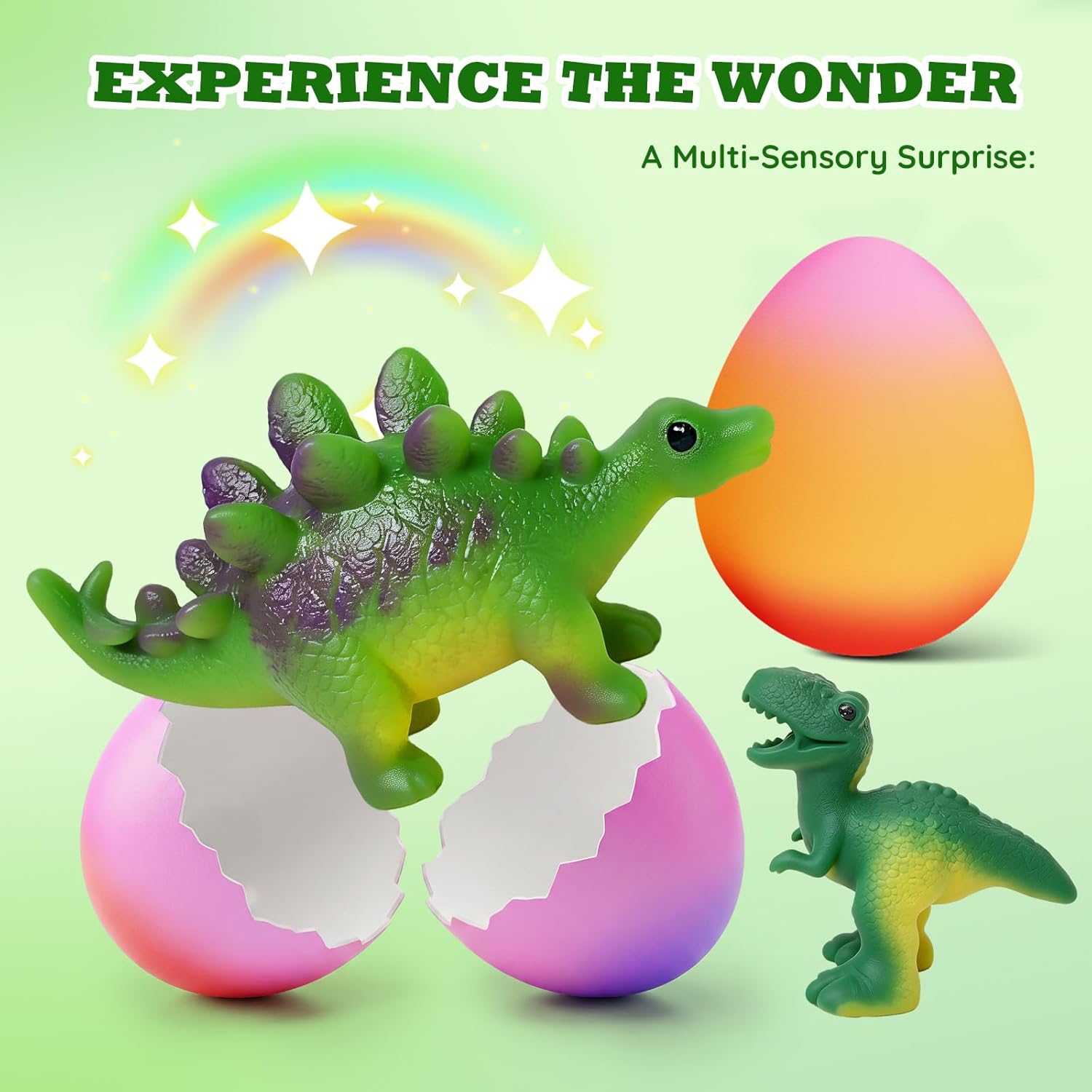 Hatching Dinosaur Surprise Eggs for Kids - 6 Pack Easter Basket Stuffers, Birthday Gifts for Boys & Girls Age 3 4 5 6 7 8 Years Old