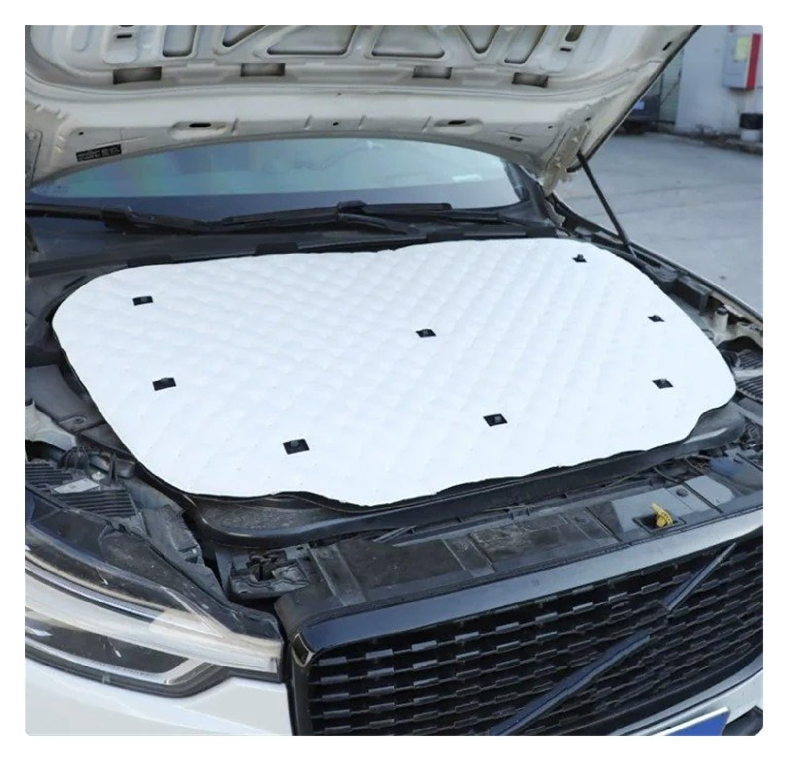 Lhdktee Only White Pad For Volvo For Xc60 2018 2019 2020 2021 2022 2023 2024 Engine Hood Insulation Pad Soundproof Heat Shield Trim Engine Insulation Pad