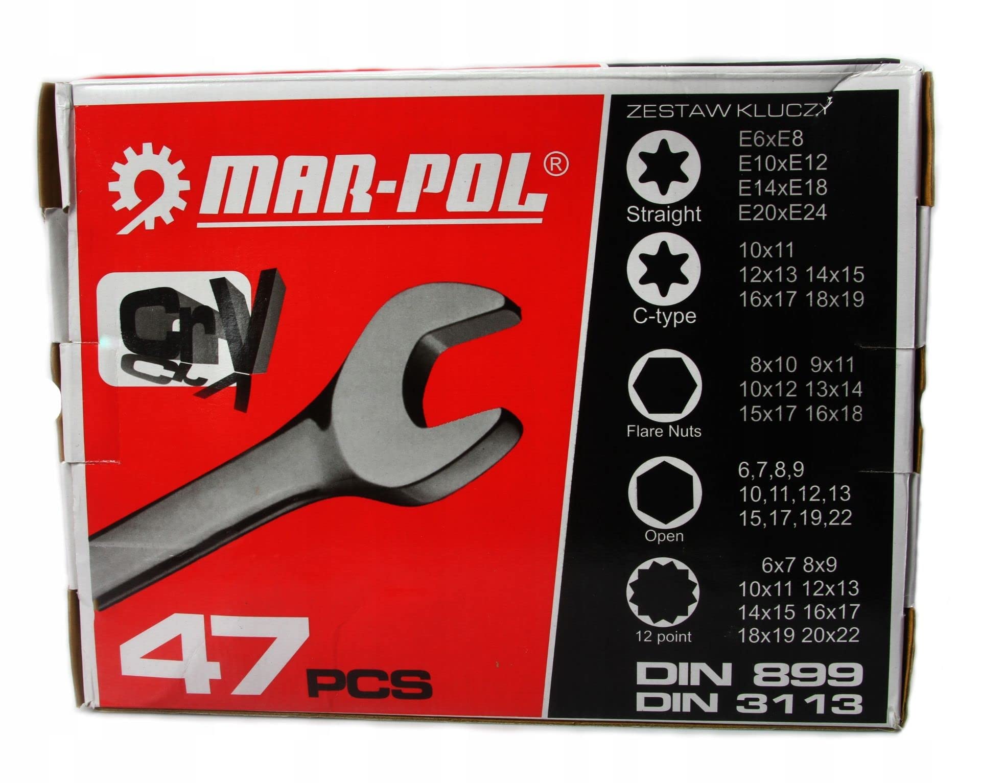 Set 47 Chiavi combinate fisse e stella 12 punti da 6-32mm kit chiave TORX e poligonali