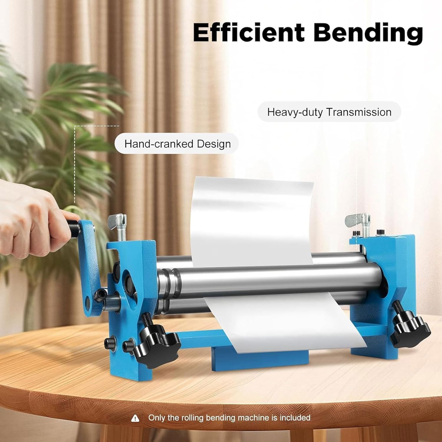 Esta máquina laminadora Manual de 300 mm, con diámetro y Ancho Ajustables de 300 mm, dobladora de Placas metálicas para láminas de Cobre y Aluminio.