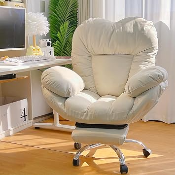 Lazy Sofa Home Office Desk Chairs, Gaming Chair with Footrest, Lift Computer Gaming Chair Backrest Recliner Chair Ergonomic Office Chairs 90-130 Large Angle Reclining 360 Swivel Desk Chair