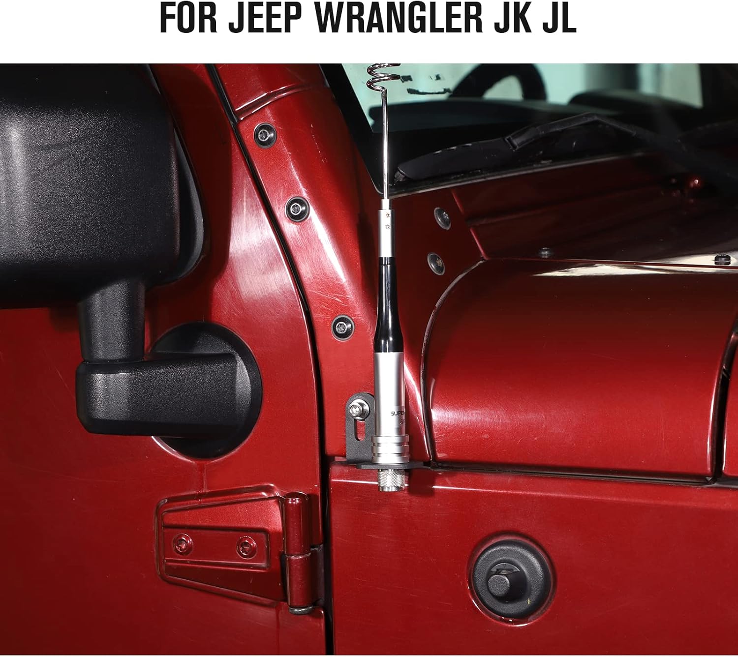 Jimen Compatible with 2007-2022 Jeep Wrangler JK JL, CB Radio Antenna Mount Bracket, Passenger Side