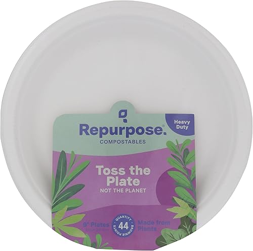 Repurpose Compostables Placas de 9 pulgadas, 44 CT