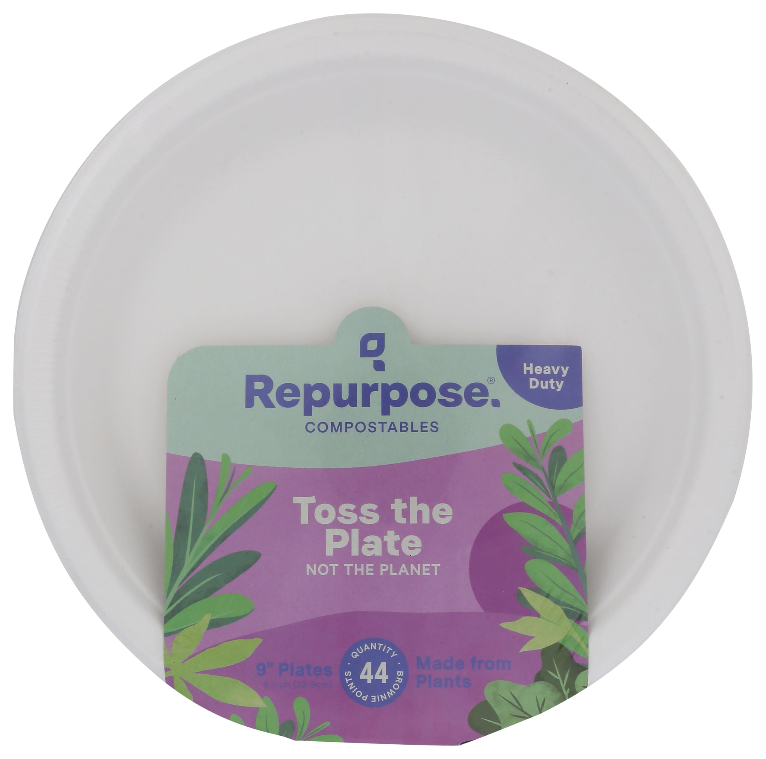 REPURPOSE Compostable Plates 9 Inch, 44 CT