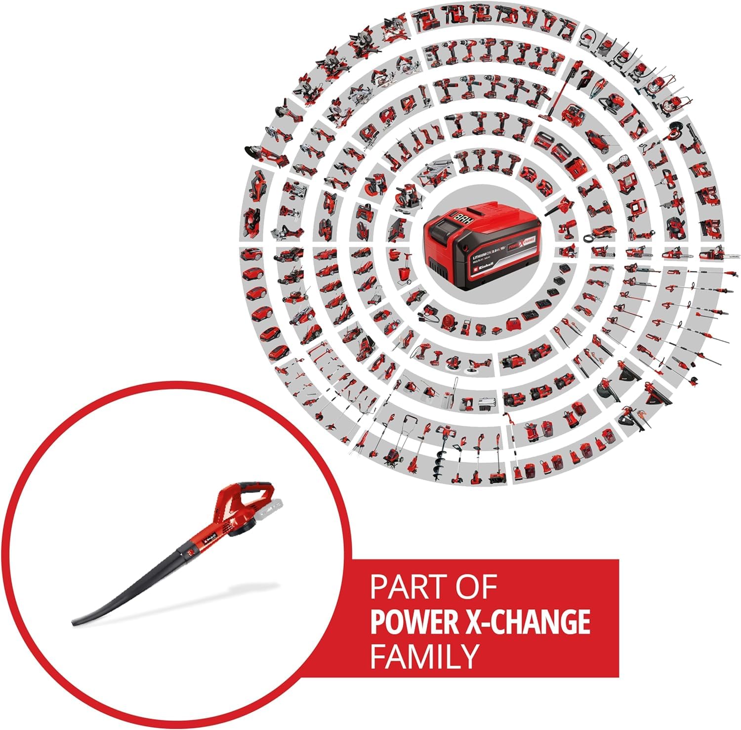 Einhell Akku-Laubbläser GC-CL 18 Li E Solo Power X-Change (18 V, 210 km/h Luftgeschwindigkeit, leicht u. leistungsstark, Drehzahlregelung, Softgrip, ohne Akku)