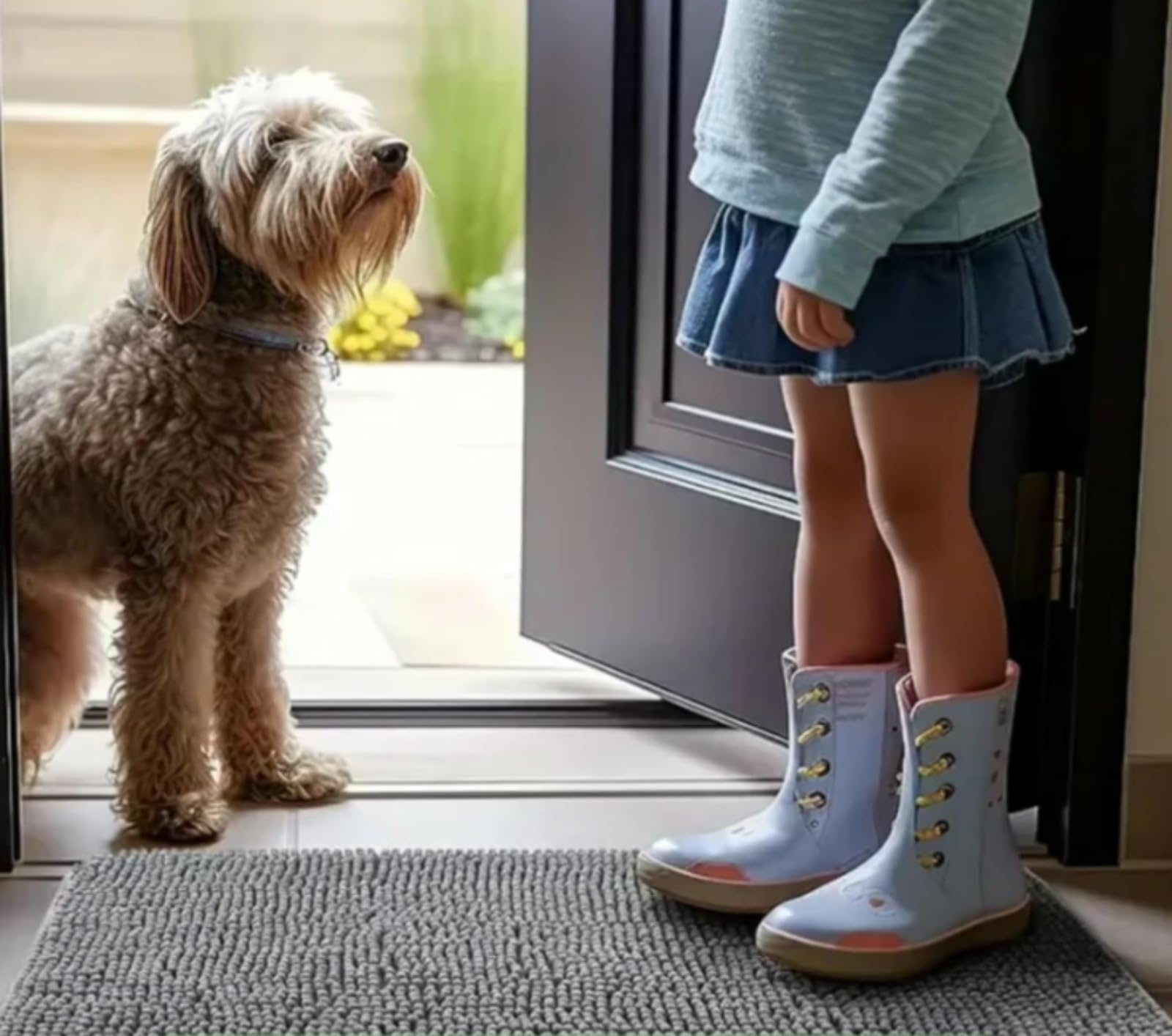 Tapis Ultra-Absorbant pour Pattes d'animaux - Tapis d'Entrée Absorbant Anti-Dérapant, Tissu Doux pour Confort des Pattes, Anti-Dérapant à Base Texturée, Coutures Renforcées, Multizones Utiles
