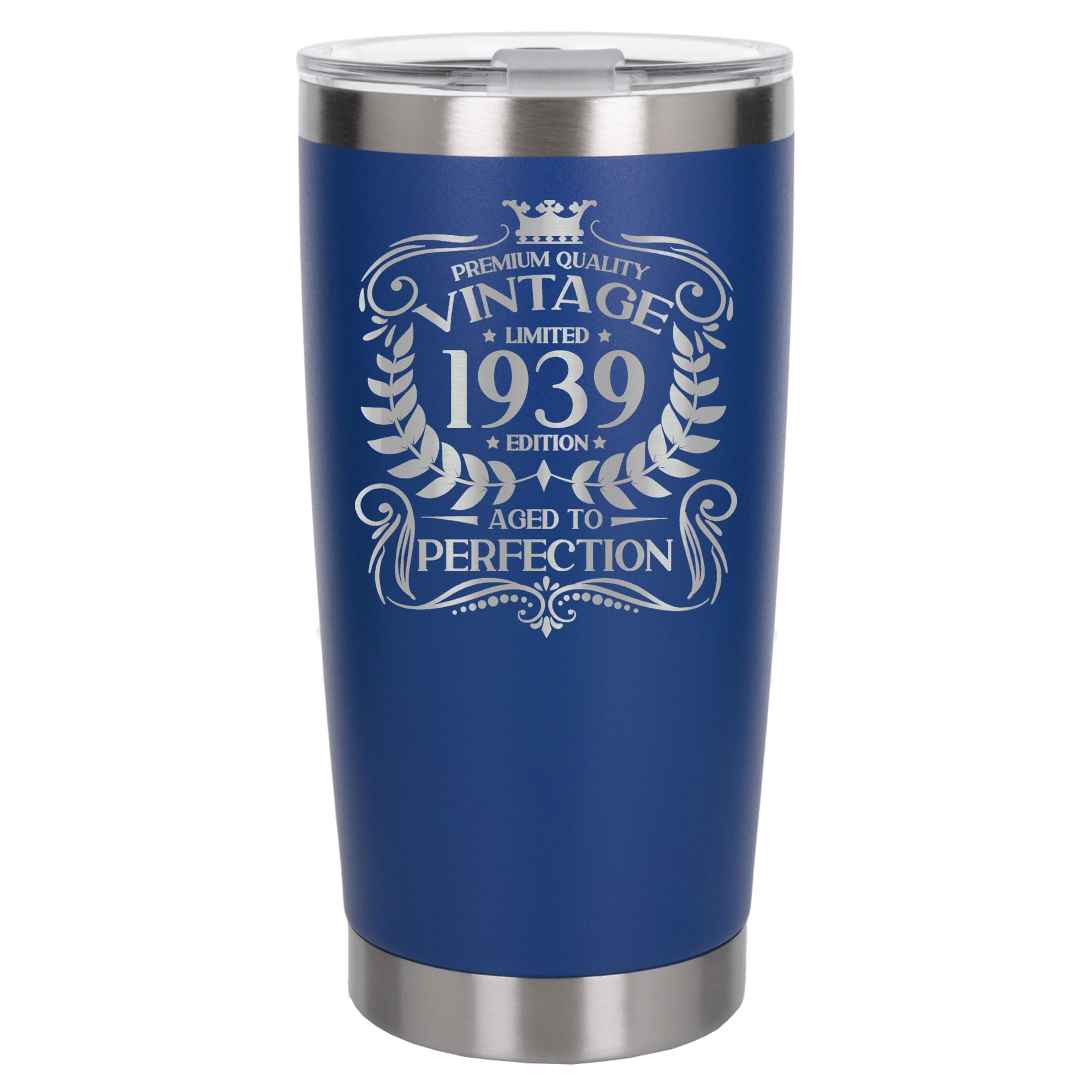 Always Looking Good 87th Birthday Gift Vintage 1939 Aged to Perfection Engraved Insulated Travel Mug Present for 87 Year Old Dark Blue Thermal Coffee Flask Travel Mugs with Lids