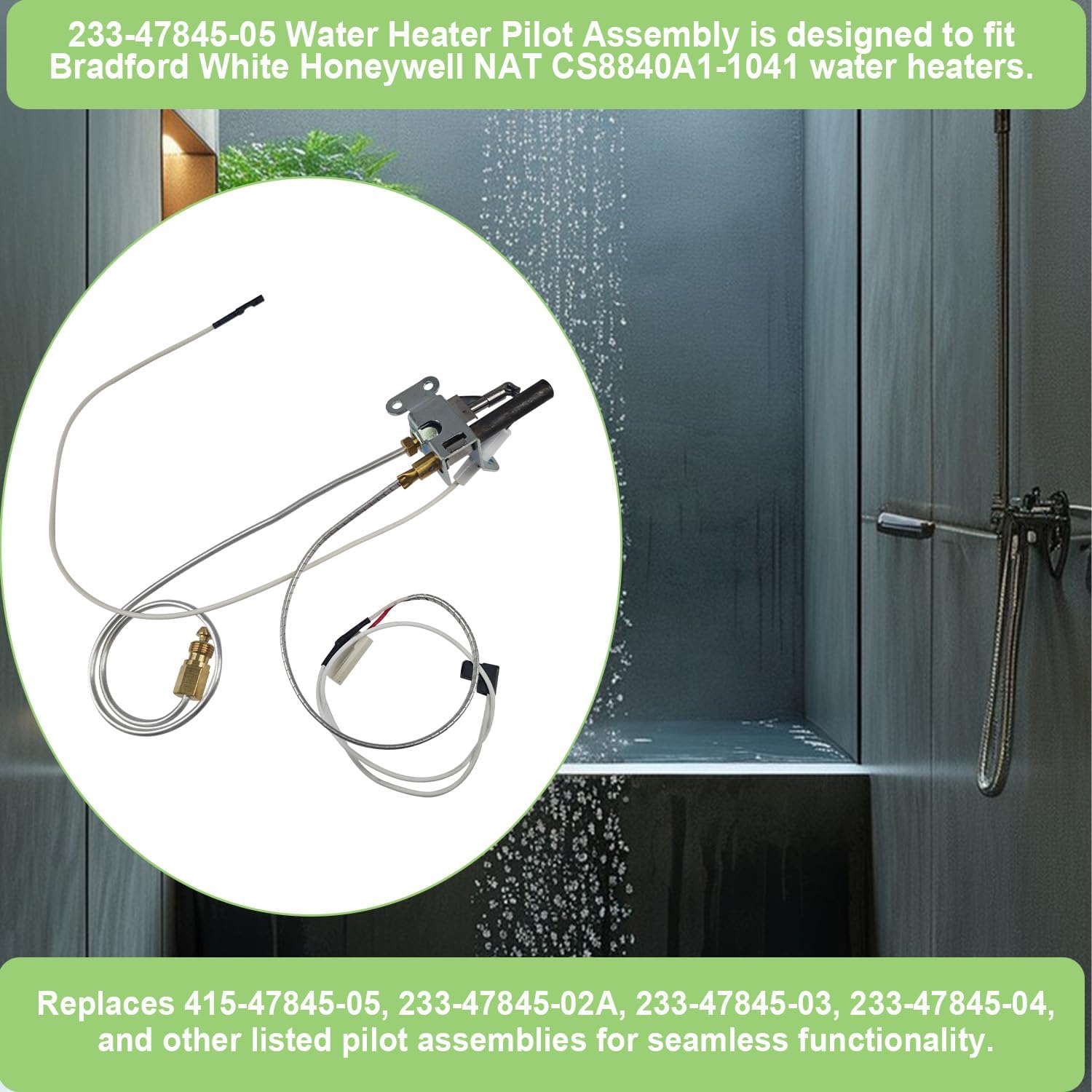 233-47845-05 Water Heater Pilot Assembly Compatible with Bradford White Water Heater,233-47845-05 Pilot Assembly Replace for 415-47845-05,233-47845-02A,233-47845-03