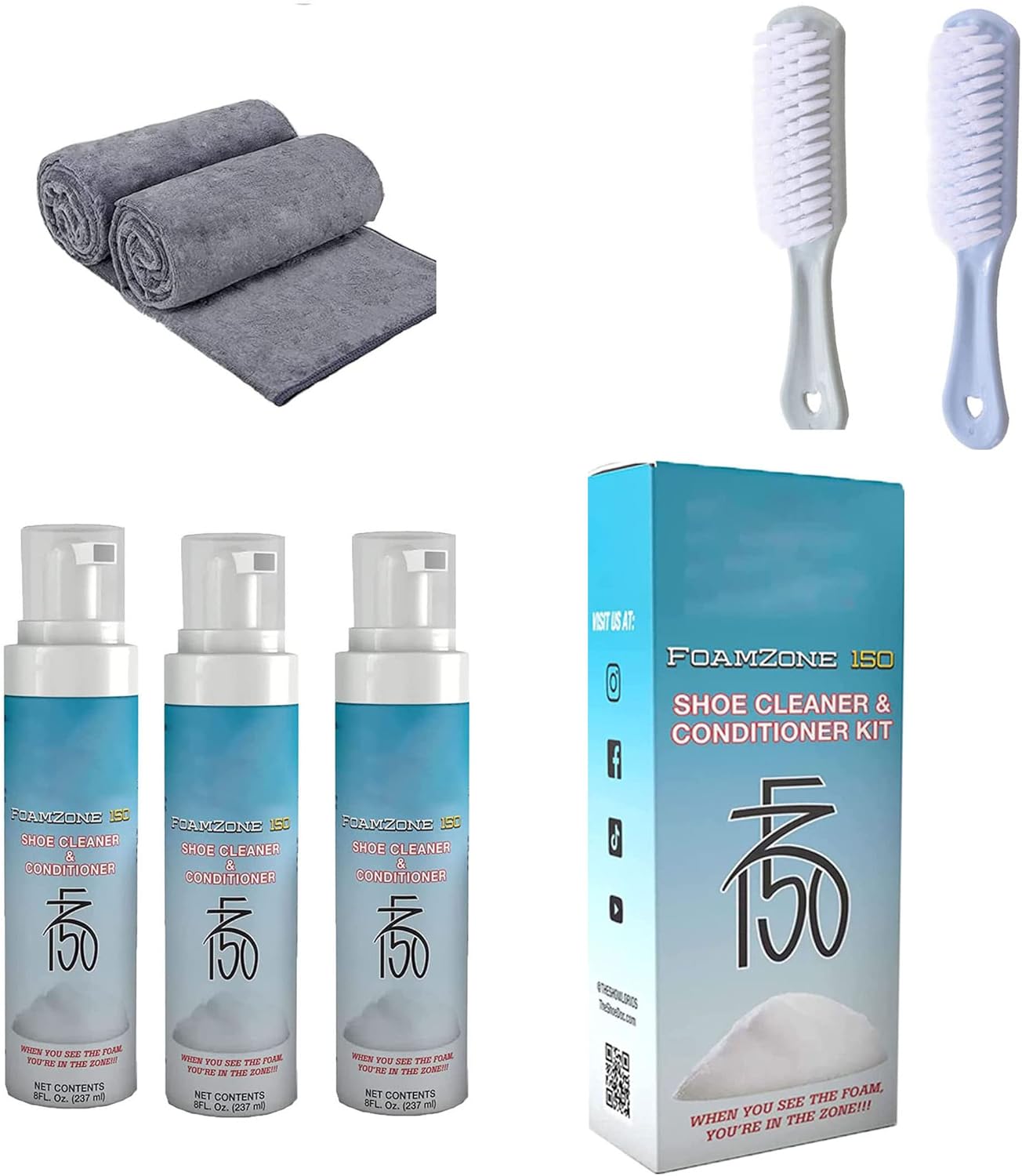 FoamZone150 Cleaner Kit,Foamzone 150 Shoe Cleaner, Fz150 Shoe Cleaner