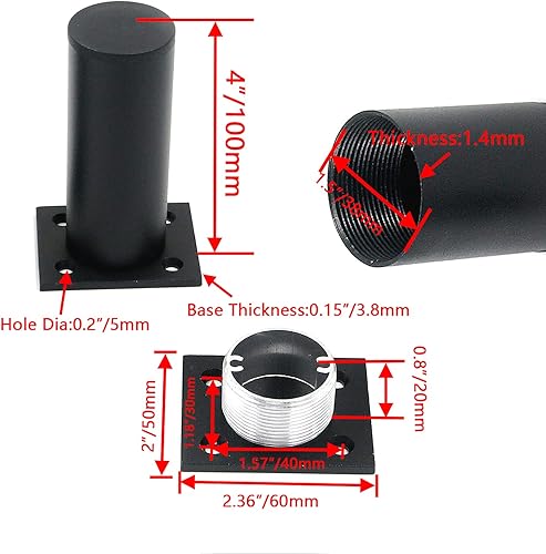 Miniatura 2 de Patas para muebles de 4 pulgadas de longitud ajustable mesa de escritorio pie negro - 4 piezas