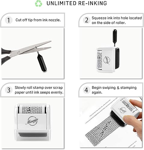 Miniatura 4 de Miseyo - Sello de rodillo ancho para protección de identidad, 1.5 pulgadas, perfecto para protección de la privacidad (blanco)