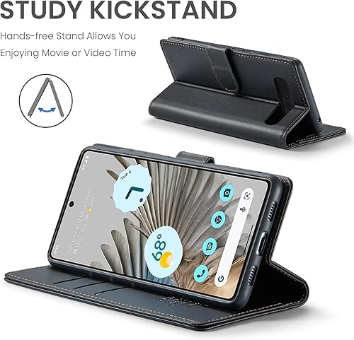 Miniatura 4 de Funda tipo cartera para Google Pixel 7 Pro con bloqueo RFID, soporte para tarjetas de crédito, de piel sintética, con función atril, protección a