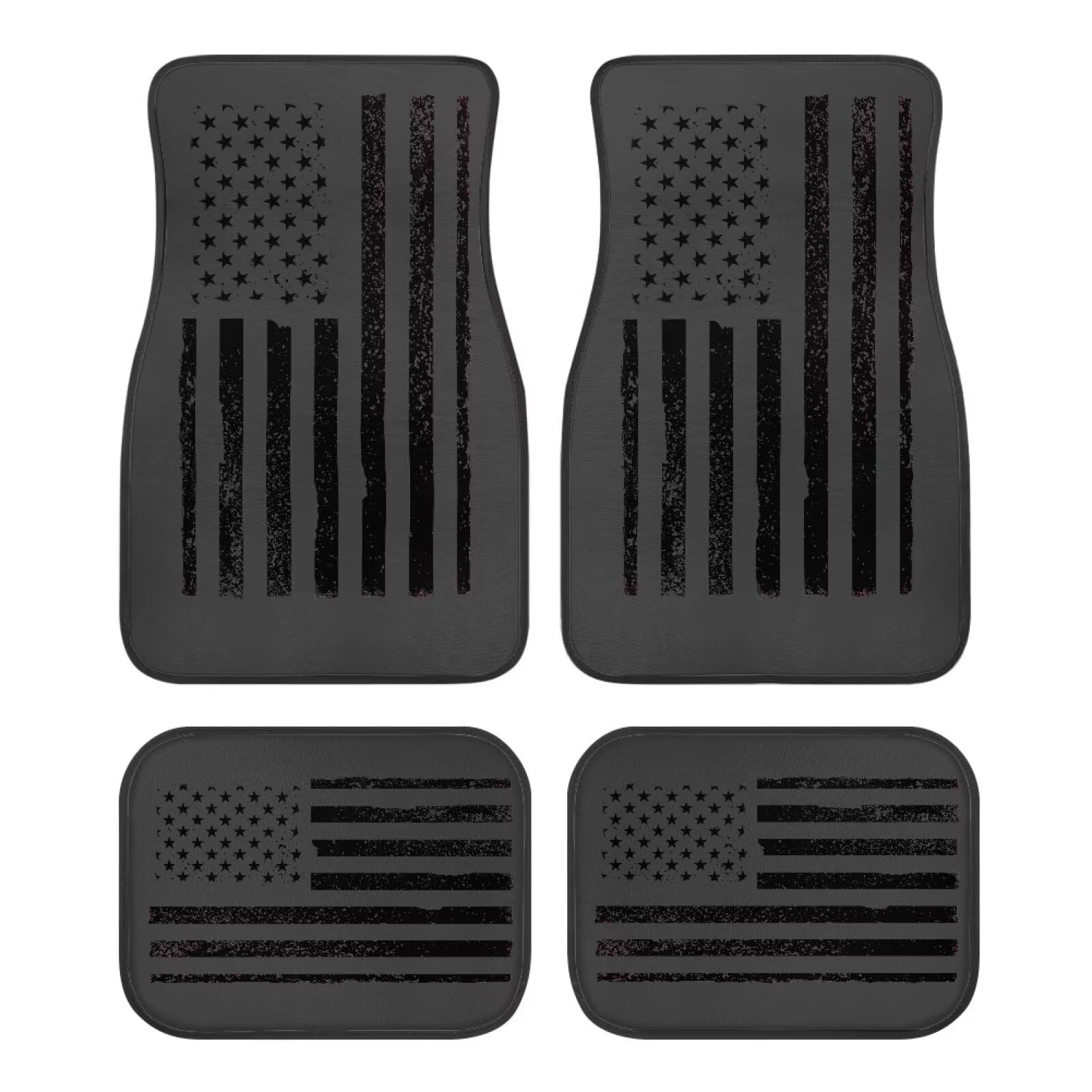 Mintulipy Universal Car Floor Mats with 4 Pieces Set American Flag Heavy-Duty Floor Mats for Cars Anti-dust Automotive