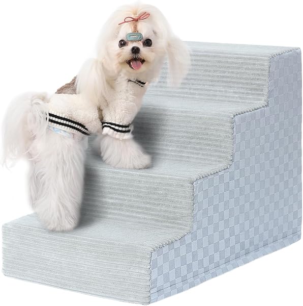 Dog Stairs Ramp for Couch Pet Stairs for Small Dogs with High Density Foam, Dog Slope Stairs with Durable Non-Slip Botto