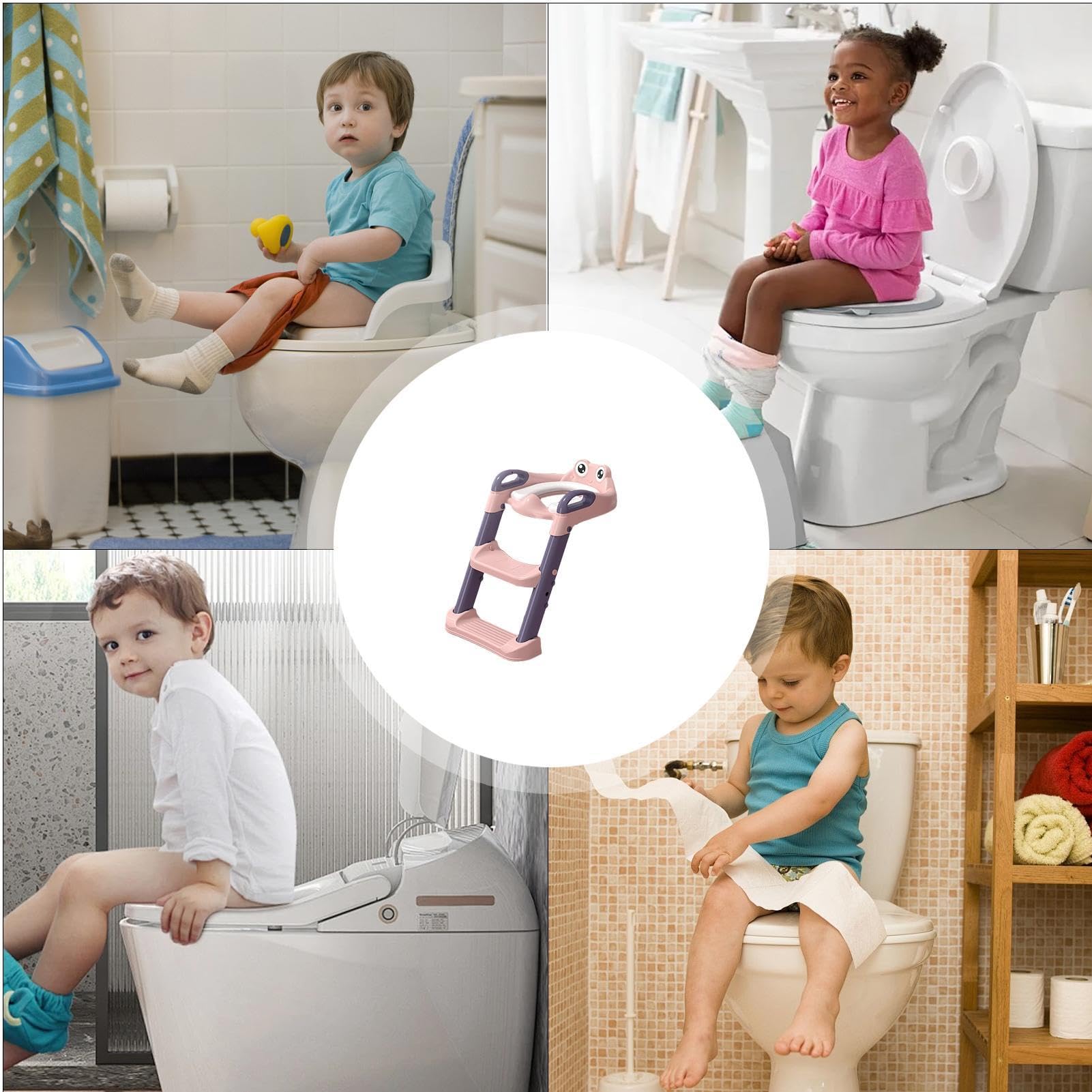Töpfchen-Leiter, Töpfchensitz mit Stufen,Toilettentreppe | Töpfchensitz | Step Up | Töpfchensitz, Rutschfester Töpfchen-Hocker mit Griffen für die Reise