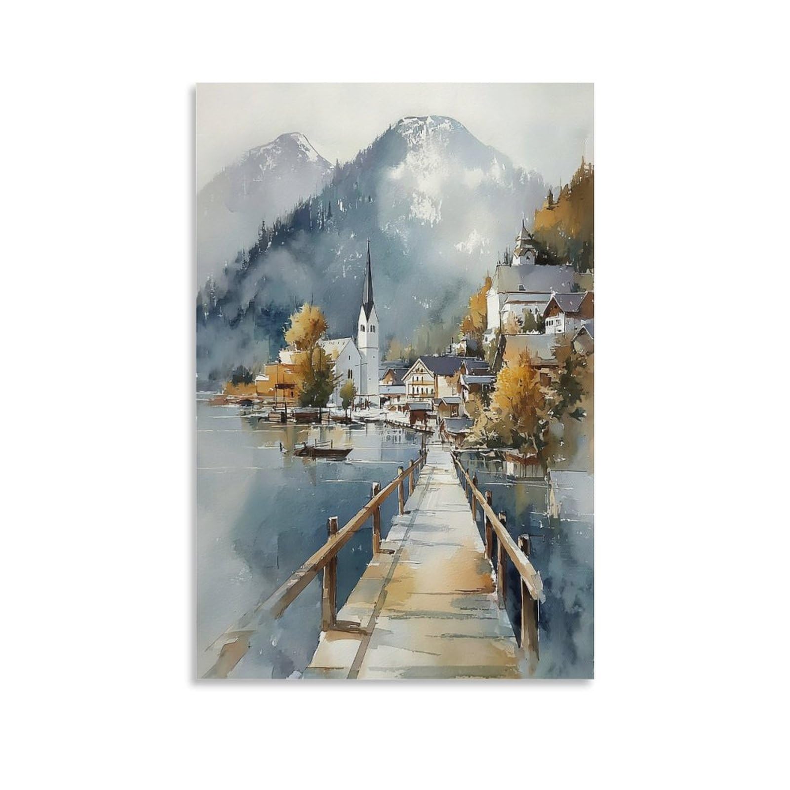 LCYNNH Skagway Alaska 24x36inch(60x90cm) Vintage Travel Poster Watercolor Canvas Art