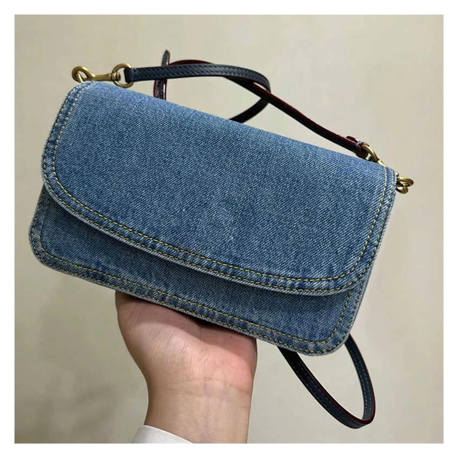 Borsa Jeans Borsa da donna estiva, borsa a mano, a tracolla, a spalla, a, piccola, quadrata, blu denim