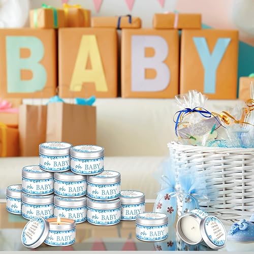 Miniatura 7 de Funtery 12 piezas de regalos de baby shower para invitados, juegos de baby shower, premios florales de lavanda, velas perfumadas para decoración de