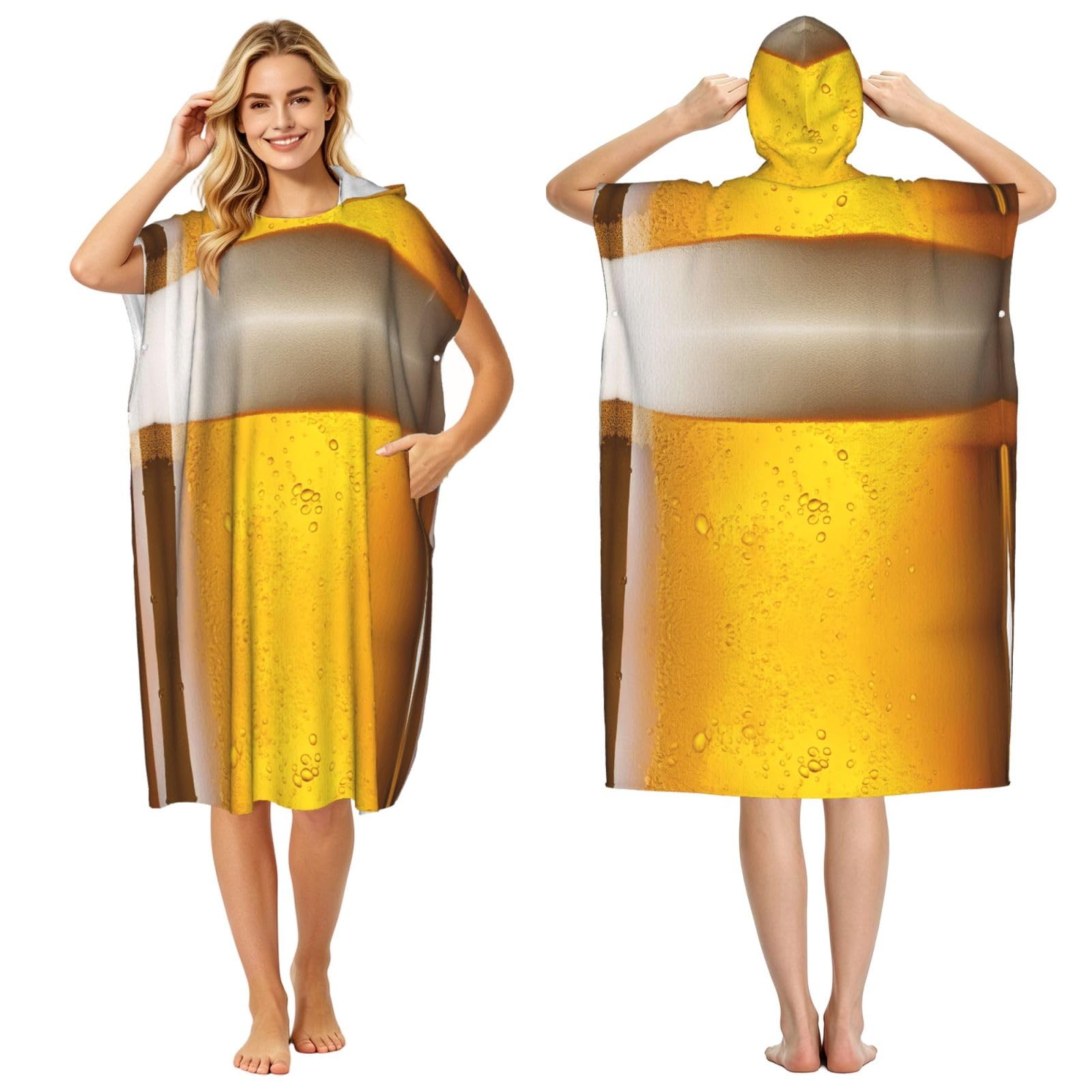 Peignoir à langer de surf en microfibre : serviette de bain à capuche pour natation et plage