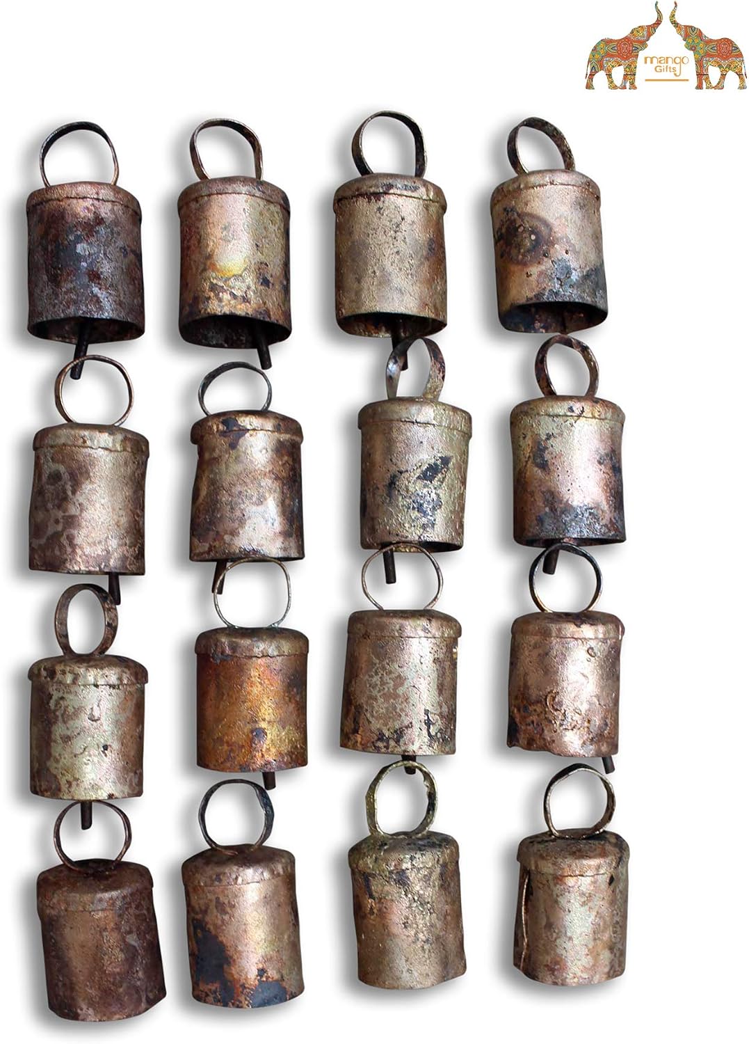 Shabby Chic Rustic Iron Mug Bells 2.5" H (Set of 16 Pieces)