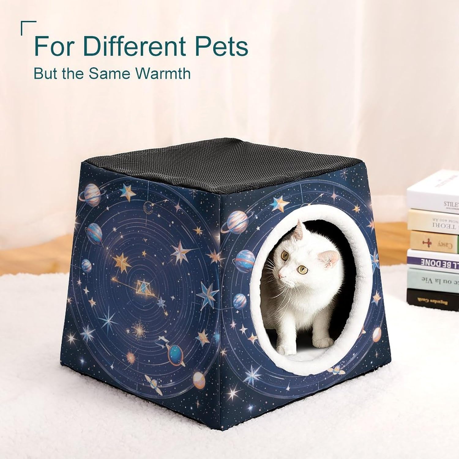 Pet Sleeping Nest Bed, Constellations Cosmic Galaxies Printed Dog House Cat Nest, Winter Pet House are Suitable for Most Cats, Dogs, and Other Small Pets