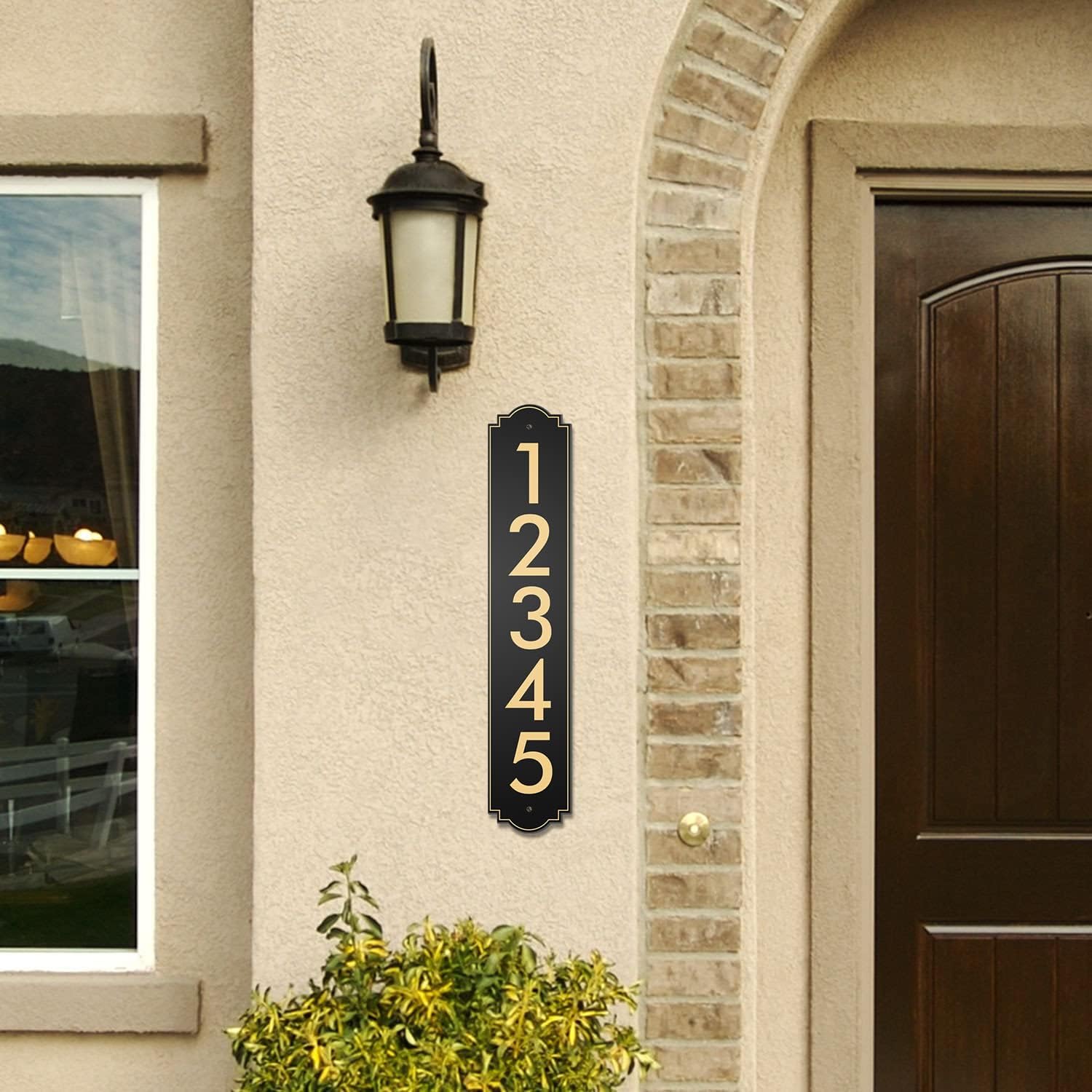 House Number, Address Plaque Outside Sign - Mailbox Numbers (18" x 3.5") Customized Sign for House, Store, Office, Outside, 911 Visibility Signage, Any Font (Vertical)