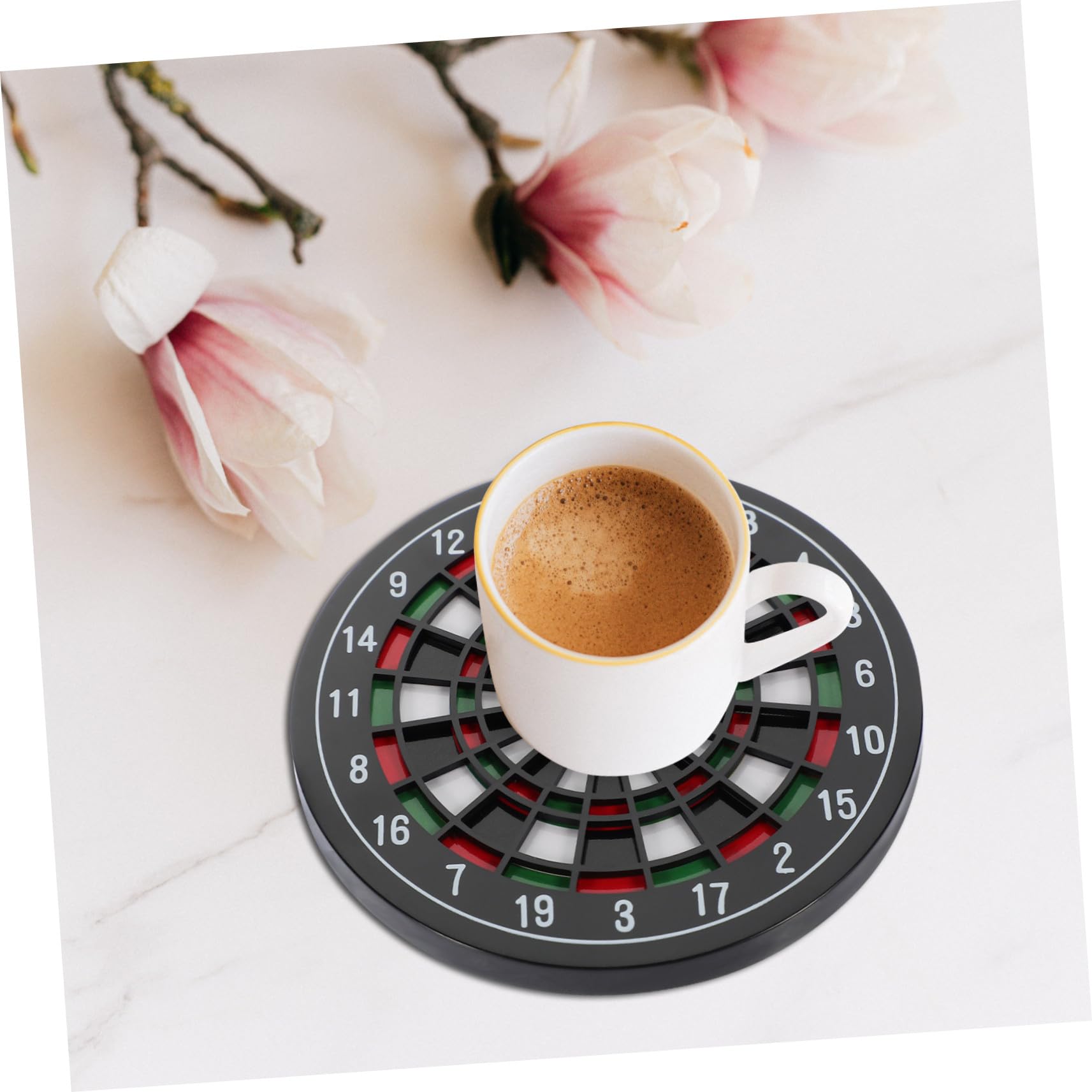 12 Stück rutschfeste Untersetzer aus Pappe Hitzebeständig Tassenpolster für Zuhause Café Tischschutz mit Kreativem Dartboard Design