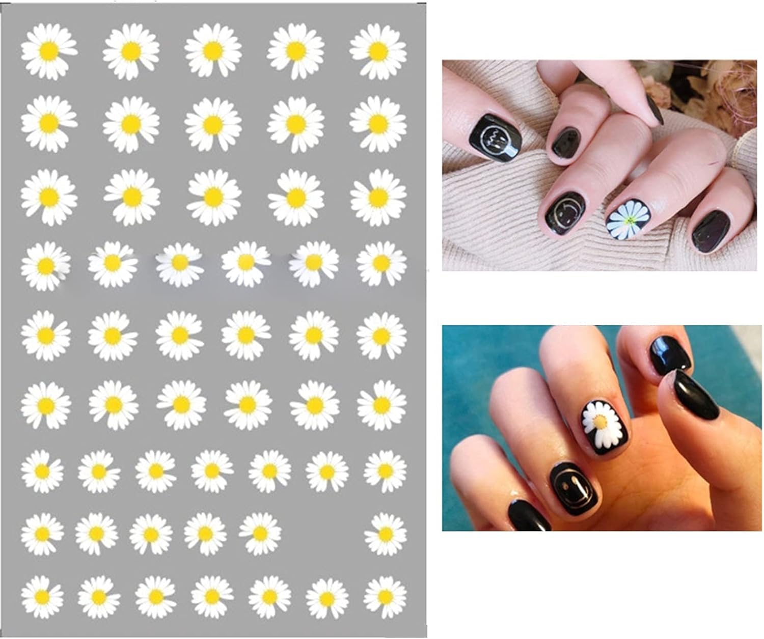 WZRY Nail Sticker, Manicure Smile Face Back Glue Decals 6 Sheet Nail Art Stickers (Color : 6 Sheet) : Beauty & Personal Care
