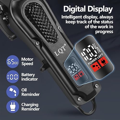 Miniatura 4 de LQT® Kit profesional de cortapelos para hombres, juego de cortapelos inalámbricos y con cable, recortador de barba recargable con cuchilla