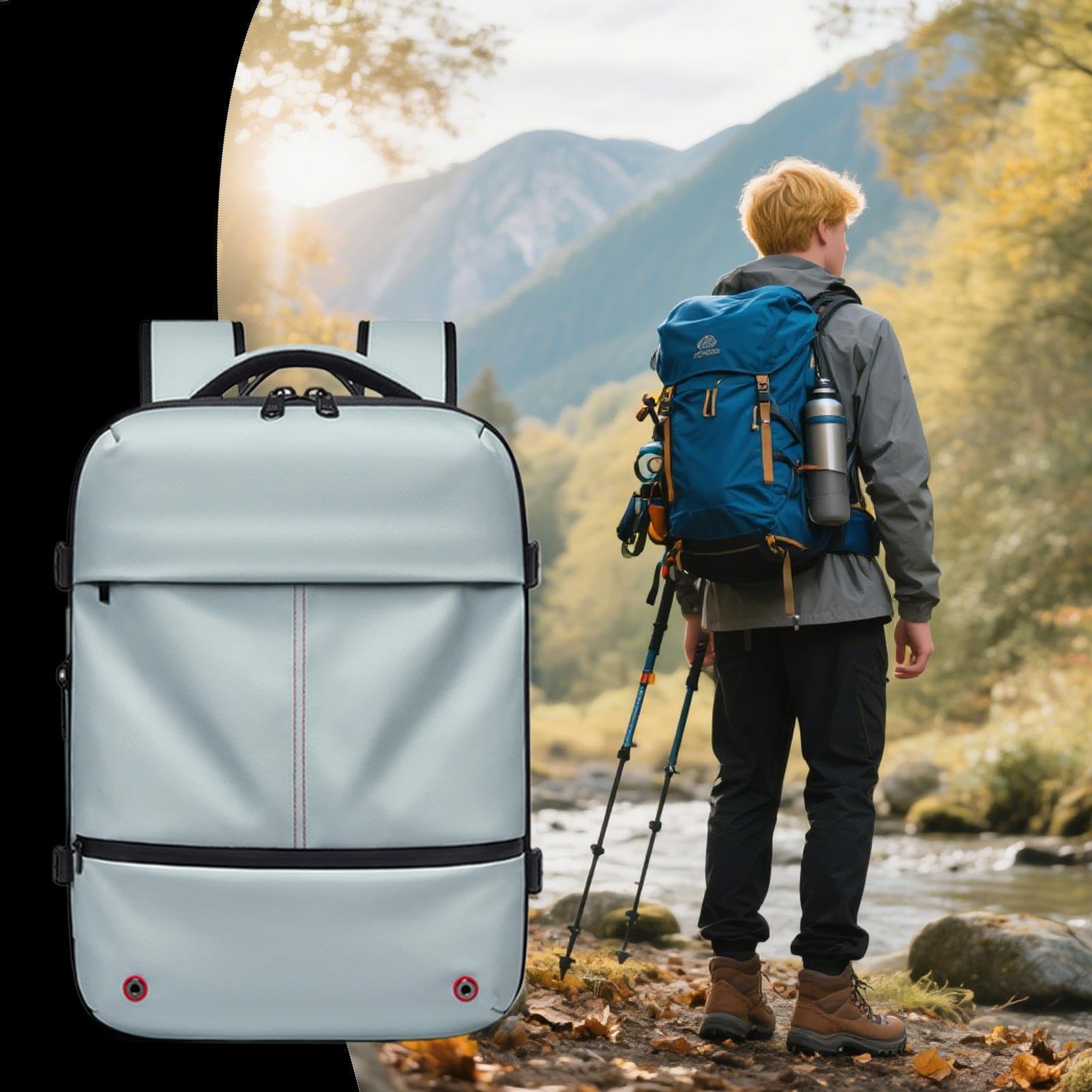 Plecak próżniowy podróżny | Wodoodporny rozszerzalny plecak kompresyjny 48 l, torby outdoorowe na pilną przygodę podróż służbową codzienne dojazdy do pracy skauta szlak wędkarski śledzenie