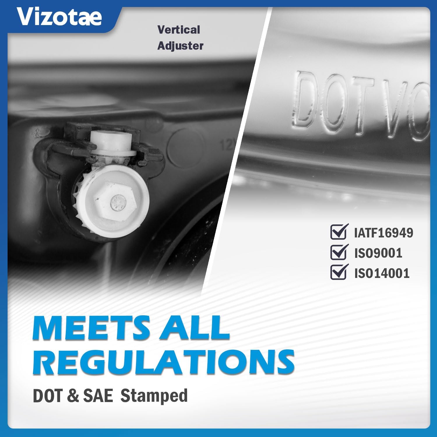 Headlights Assembly for 2005-2010 Chevy Cobalt Halogen Headlamp Replacement, High/Low Beam with Bulbs, Driver & Passenger Side