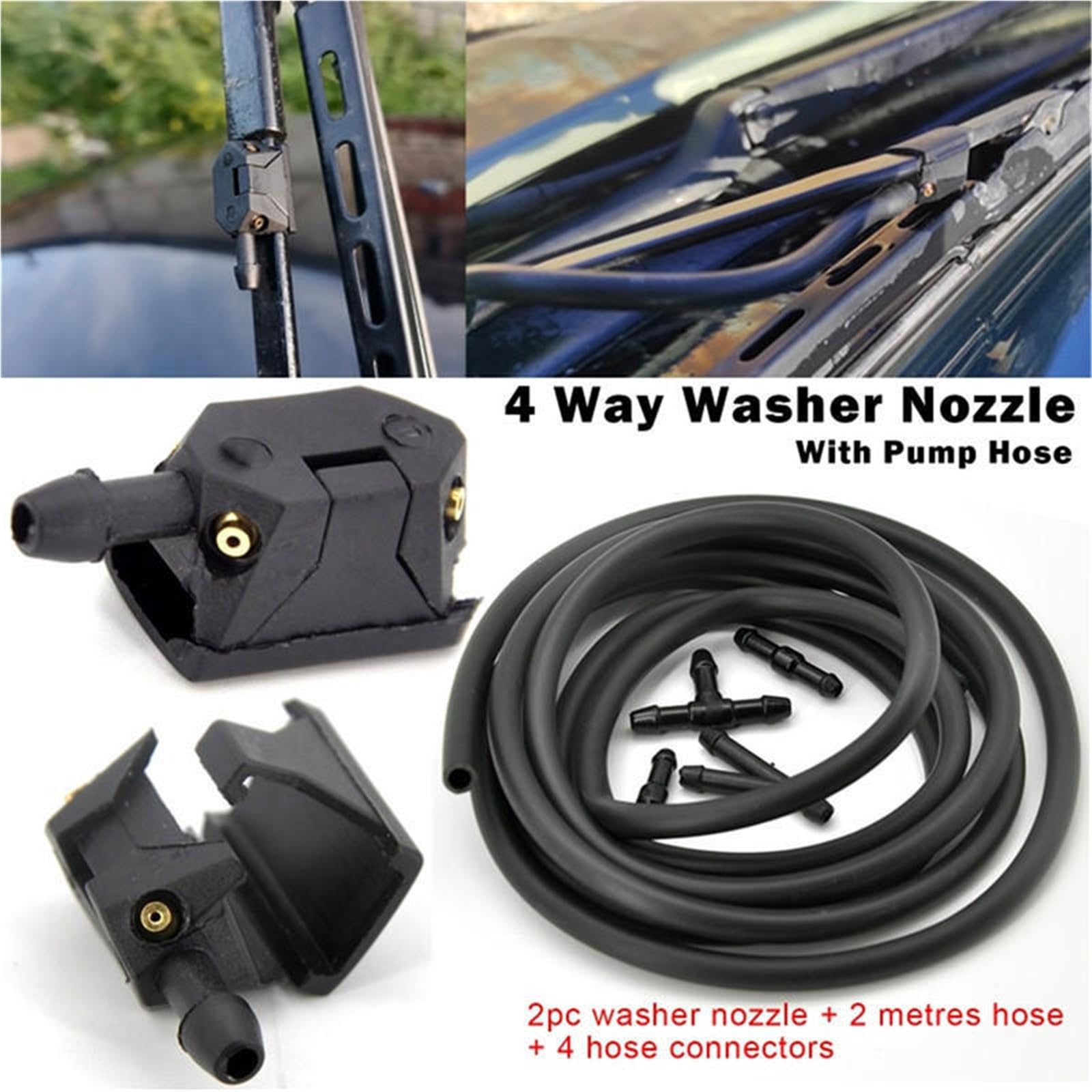 Dysz Spryskiwaczy Wycieraczek 1 zestaw uniwersalnych dysz spryskiwaczy samochodowych montowanych na ramieniu wycieraczki spryskiwacza(5pcs black)