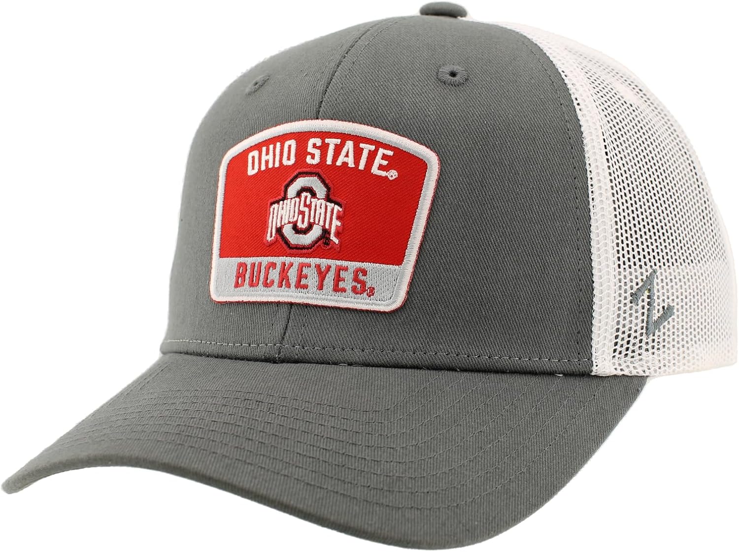 Ohio State Buckeyes NCAA Officially Licensed Snapback Hat Big Rig Patch Smoke White Switchback