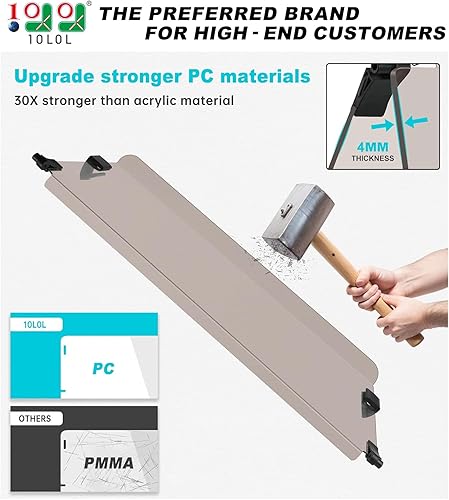 Miniatura 2 de 10L0L Parabrisas para carrito de golf EZGO TXT a gas y eléctrico 1995 en adelante, plegable, anti-UV y resistente a los impactos, transparentetintado