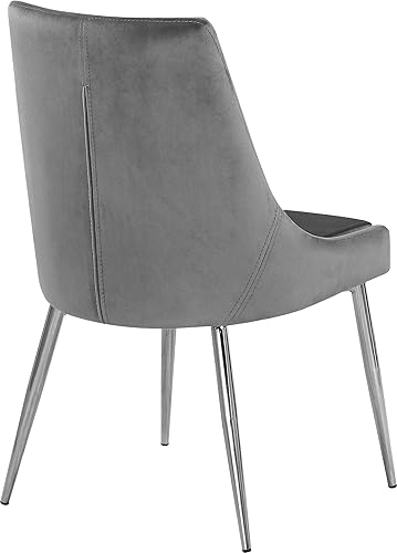 Miniatura 4 de Meridian Furniture Karina Collection Modern - Silla de comedor contemporánea tapizada de terciopelo con patas de metal resistentes. Gris,Negro