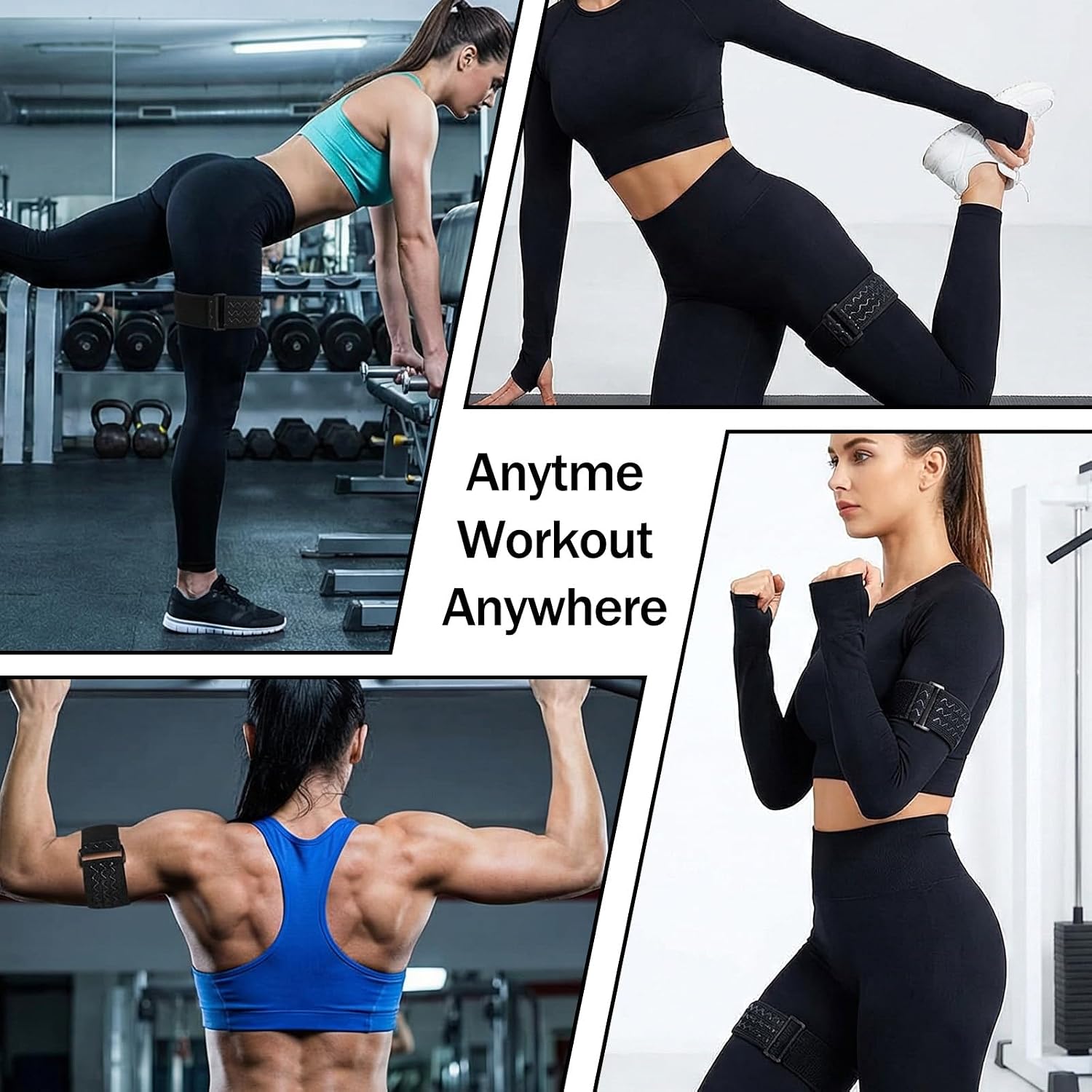 2PCS Blood Flow Restriction Bands BFR Occlusion Bands for Women Glutes Exercising Legs Butt Hip Building Workouts Squat Thigh Fitness image 5