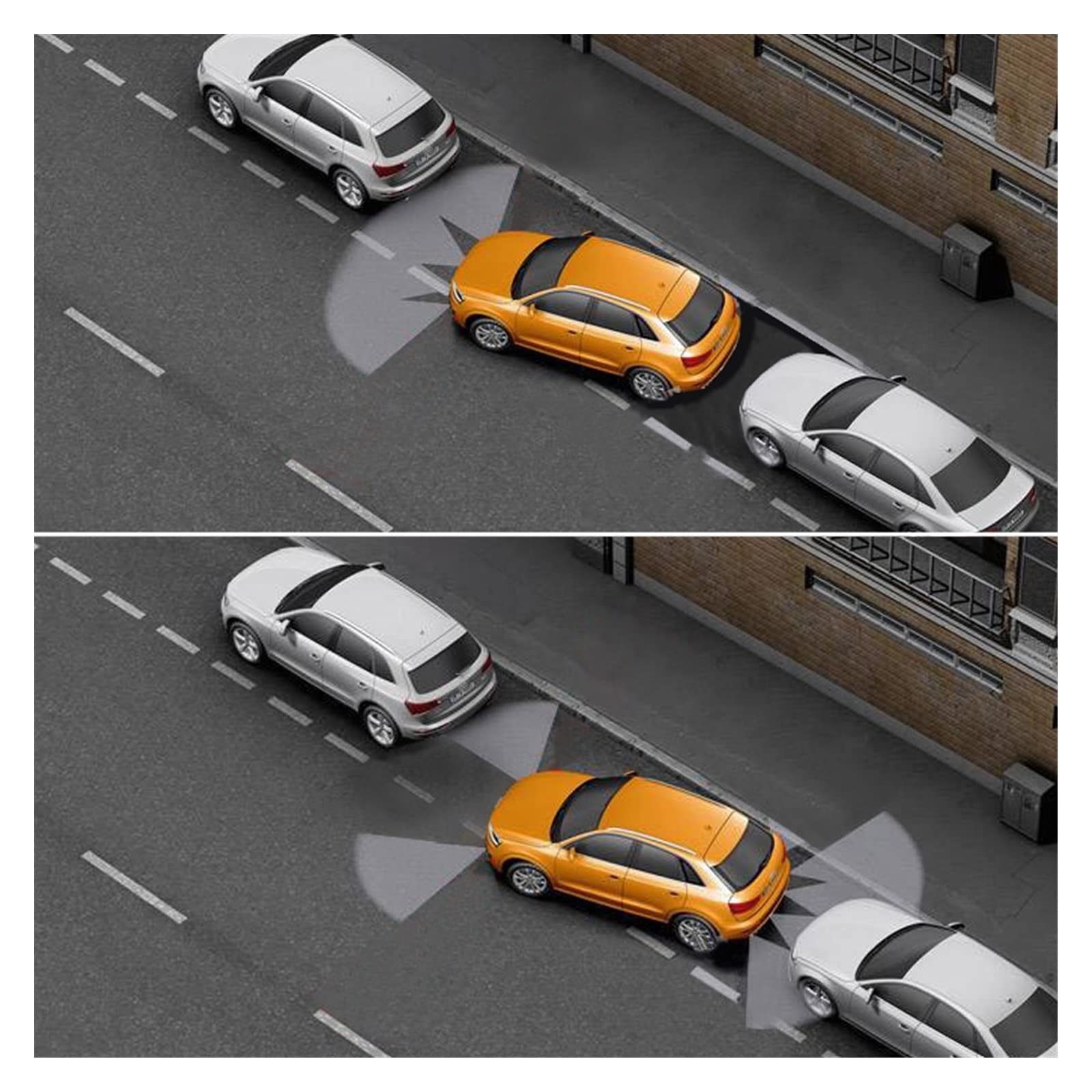 8 Capteur De Stationnement Parktronic Voiture Automobile Radar De Recul Électronique Arrière Auto Détecteur Arrière Kit D'assistance Buzzer Car Parking Sensors(Blanc)