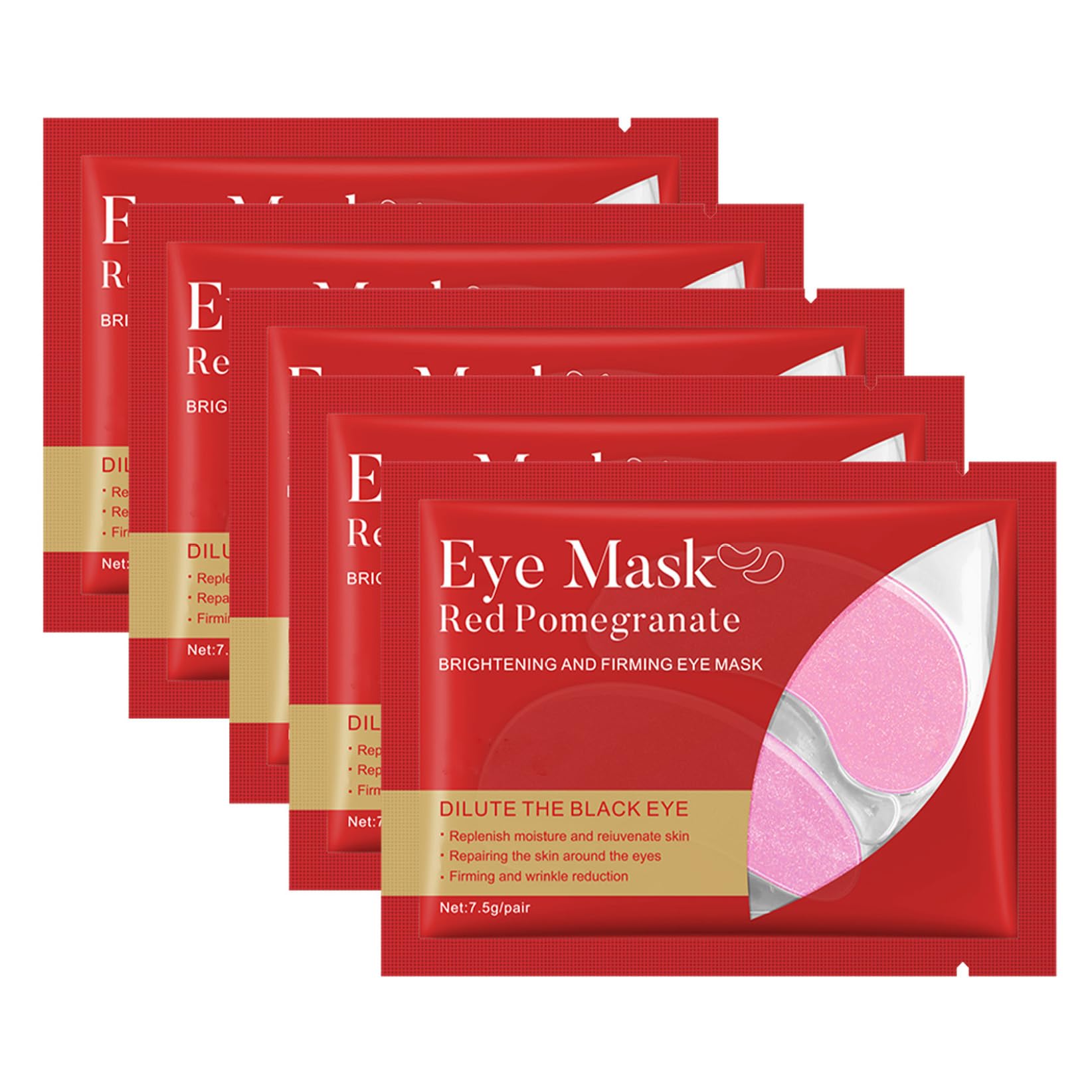 Zaldita 10Pcs Brightening Eye Mask with Hyaluronic Acid Moisturizing Gel Patch Soothe Puffy Eyes Reduce Fine Lines Refresh