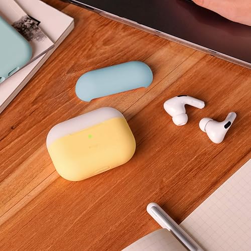 Miniatura 3 de elago Duo - Funda compatible con AirPods Pro, 2 tapas + 1 cuerpo, compatible con carga inalámbrica, Precioso rosa, azul pastel + lavanda