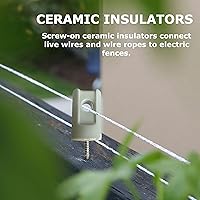 Vista 4 de Paquete de 25 aisladores eléctricos de porcelana para vallas, aisladores de cerámica de alta resistencia, aislador de tornillo de retardo