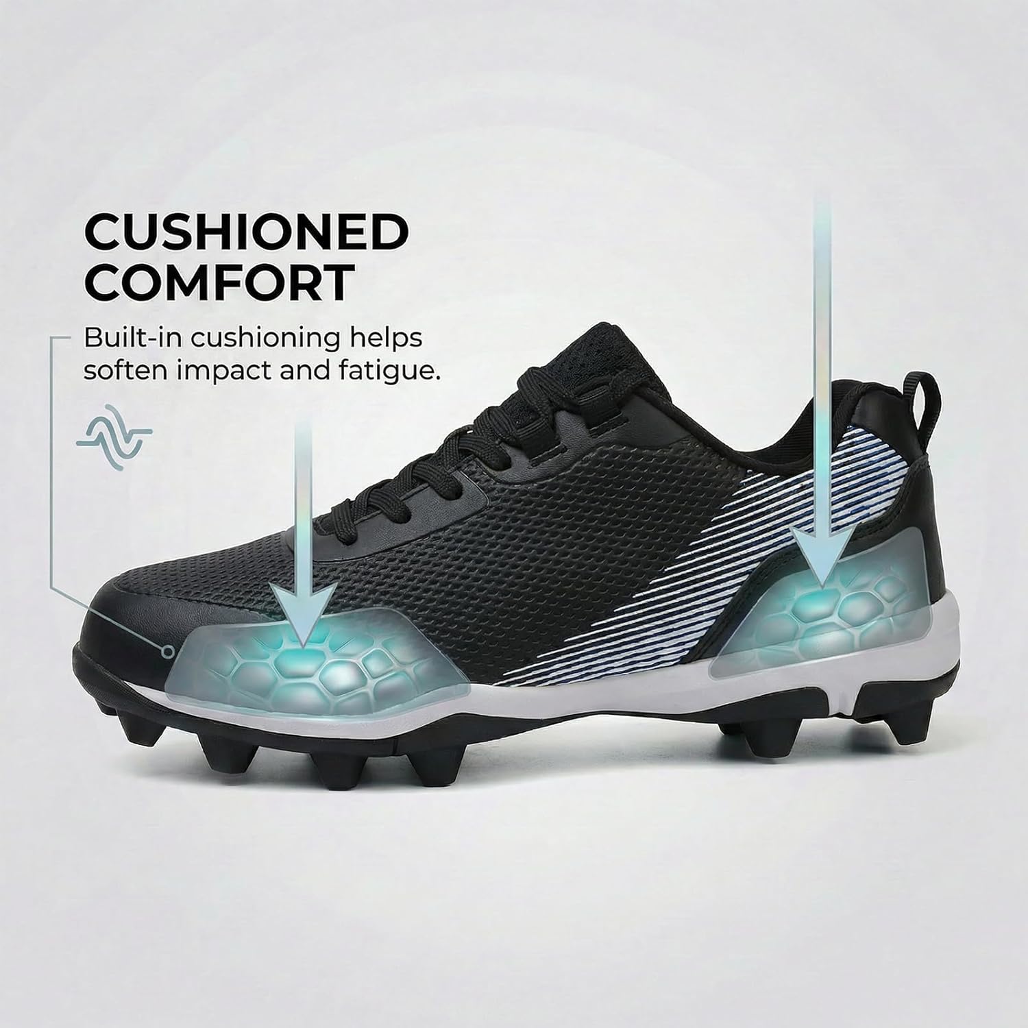 Baseball Cleats Men Molded Rubber Studs Mens Softball Shoes Turf Dirt Fields