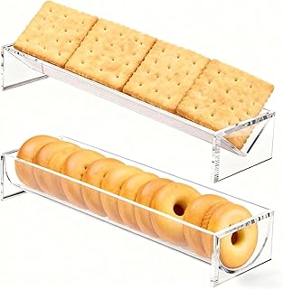 Transparentes Acryl-Knallbonbon-Tablett-Set, 2 Stück, Servierplatten, quadratisch und für runde Kekse, 22,6 cm Snack-Halter Partys (U+V-Kartonverpackung)