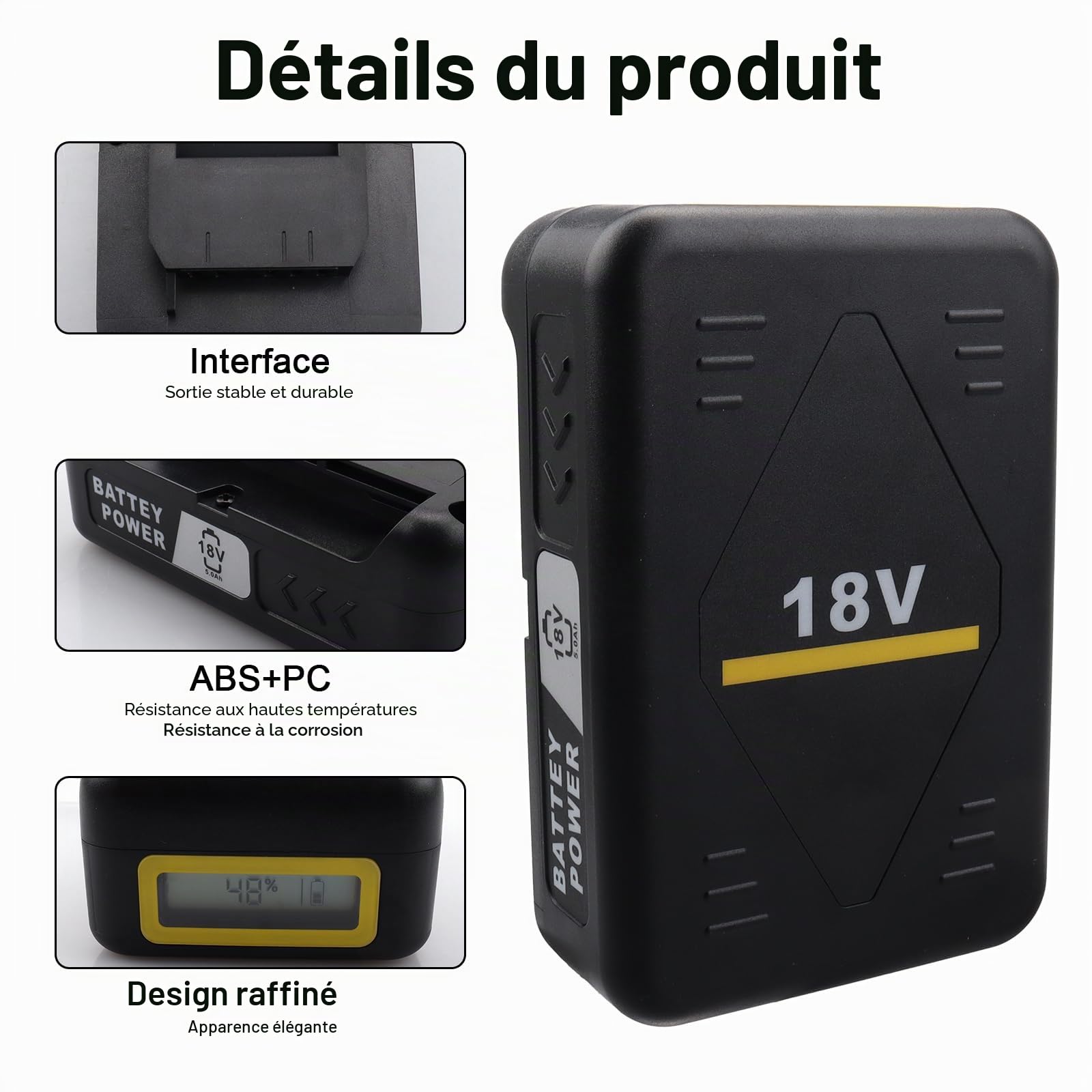 Batterie de remplacement MXJFYY 18 V 5 000 mAh pour Kärcher Battery Power 18/50, batterie lithium-ion 5 Ah compatible avec tous les outils électriques Kärcher de la série 18 V pour la maison et le jar