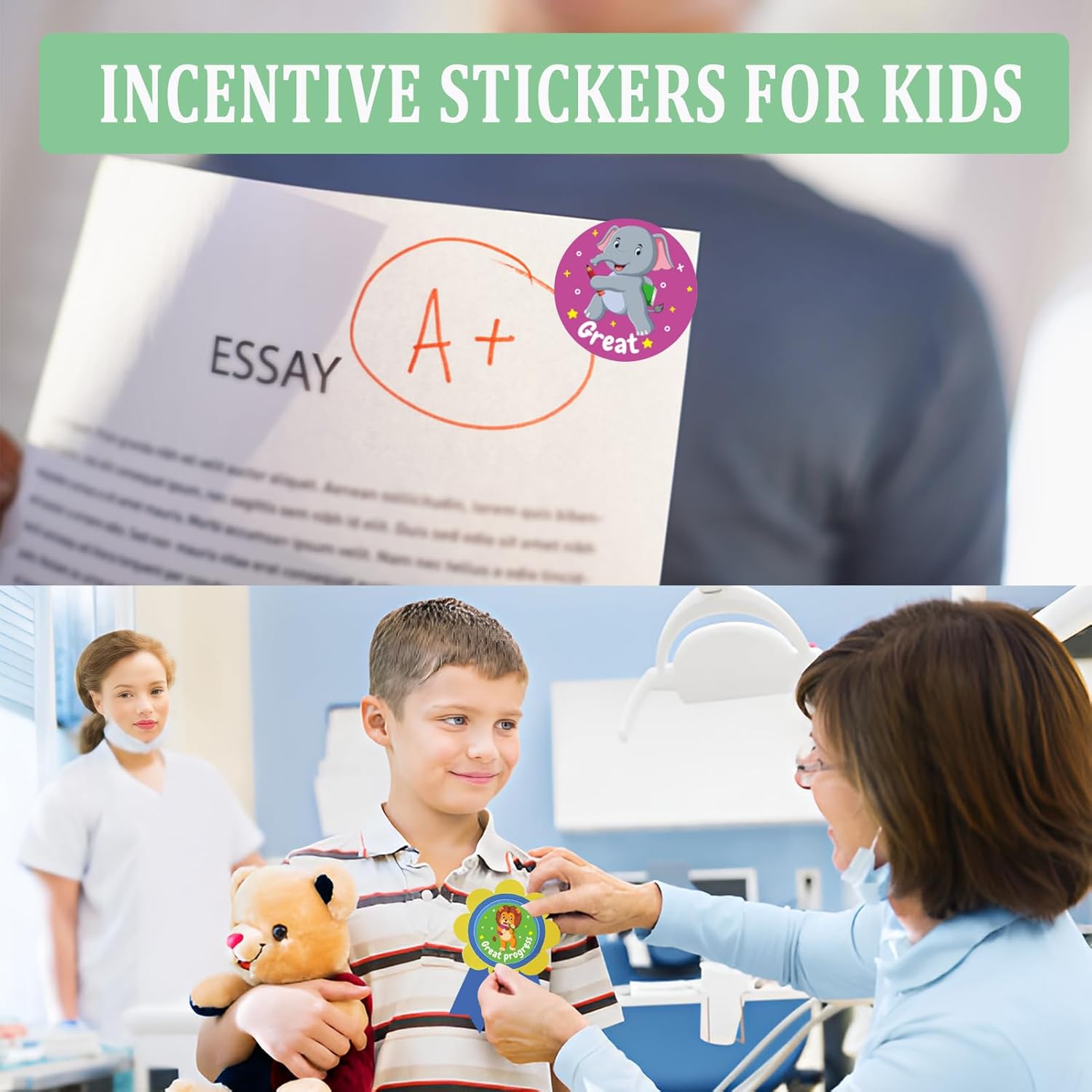 1500PCS Teacher Stickers Classroom Motivational Animals Stickers for Kids for Students Classroom Teacher Must Haves-24 Cute 1 inch Animals Designs