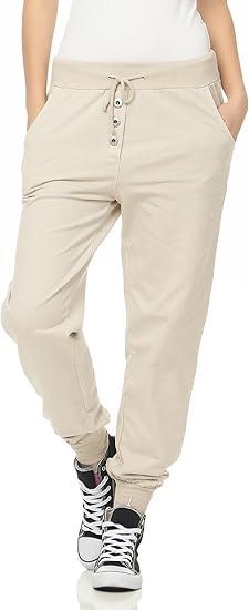 malito dames joggingbroek in Classic Look | Sportbroek in effen kleuren |  Baggy om te dansen | Sweatpants - Trainingsbroek 8021 (beige) : Amazon.nl:  Kleding, schoenen \u0026 sieraden
