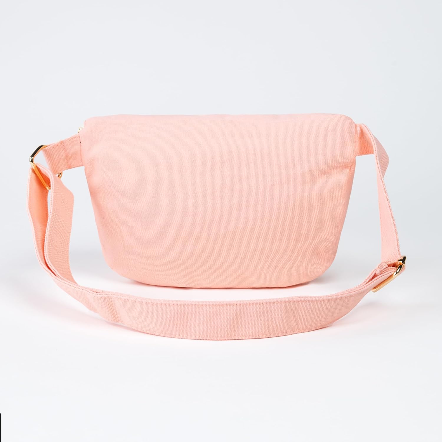 Spacious Blush Pink Crossbody Belt Bag in Cotton Canvas – Lightweight Comfortable & Elegant Sling Pouch Travel Safe Design & Daily Use – Dual Zippers Fanny Pack for Men & Women - Image 8