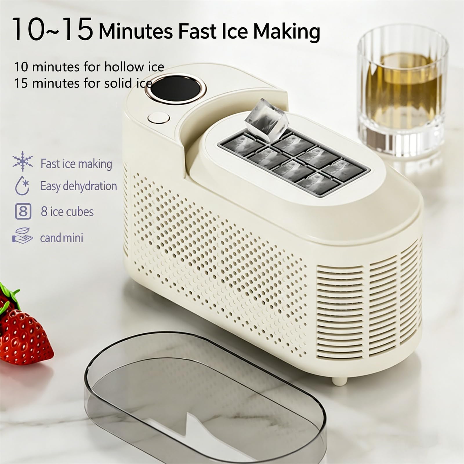 Mini-Máquina De Hielo De Sobremesa, Máquina Portátil Para Hacer Cubitos De Hielo, Herramienta Compacta Para Hacer Cubitos De Hielo Para El Hogar, La Cocina, El Camping Y Las Autocaravanas,C,10 Cubes
